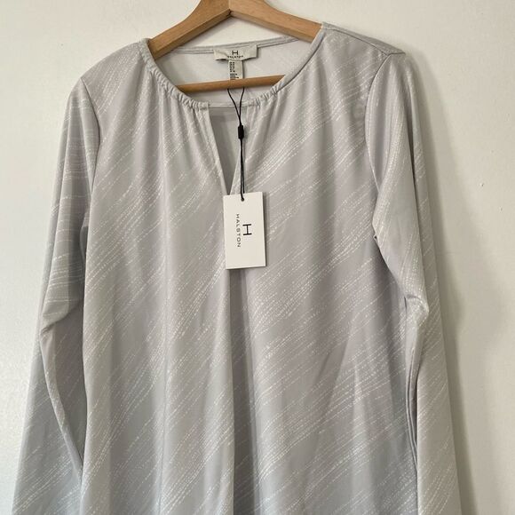 NWT Halston grey Blouse/Top - Picture 1 of 6